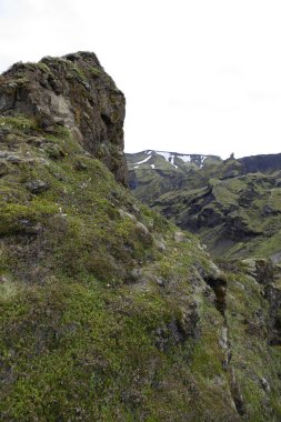İzlanda'daki laugavegur iz hiking içinde doğa