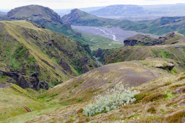 İzlanda'daki laugavegur iz hiking içinde doğa