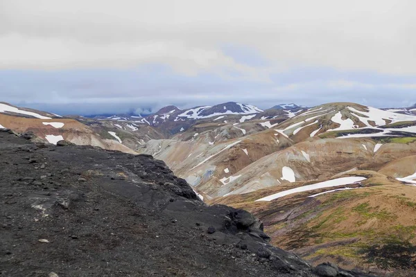İzlanda'daki laugavegur iz hiking içinde doğa