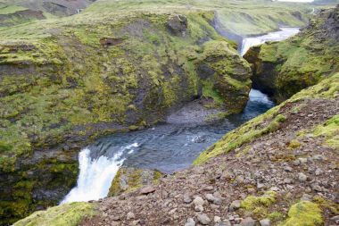 şelaleler cascade nehir İzlanda'daki Skoga adlı