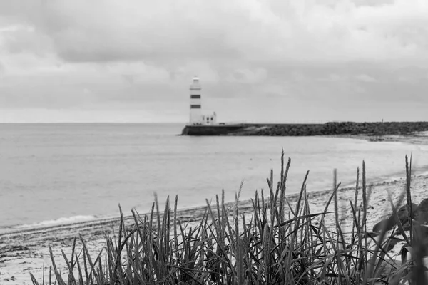 Faro blanco en Gardur iin iceland — Foto de Stock