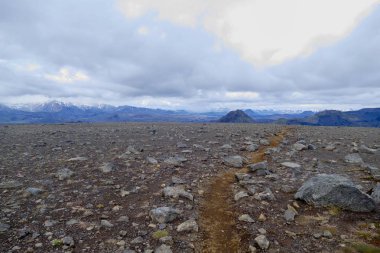 güzel manzara İzlanda'daki fimmvorduhals iz hiking