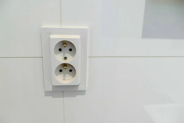Detail of a white electric socket — Stock Photo, Image