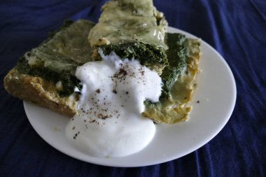 taze ev yapımı ıspanak pasta peynir ile