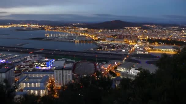 Belo Panorama Topo Rocha Gibraltar Uma Terra Britânica Espanha — Vídeo de Stock