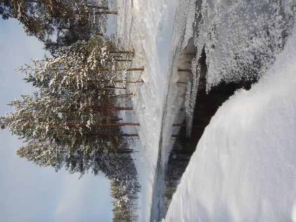 Frozen Lake Northern Lappland Finland — Stock Photo, Image