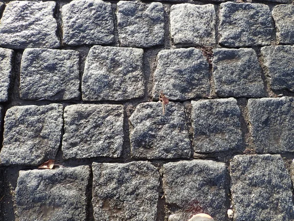 Cobble pavement texture wet after rain — Stock Photo, Image