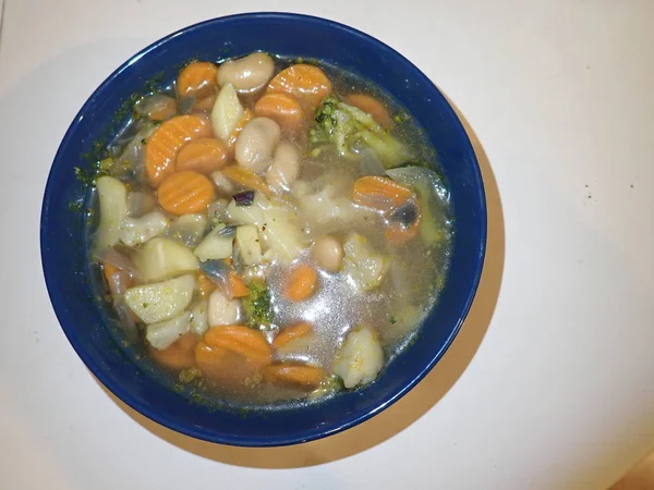 Sopa de verduras sana casera fresca — Foto de Stock