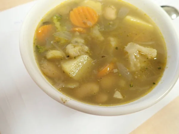 Fresh homemade healthy vegetable soup — 스톡 사진