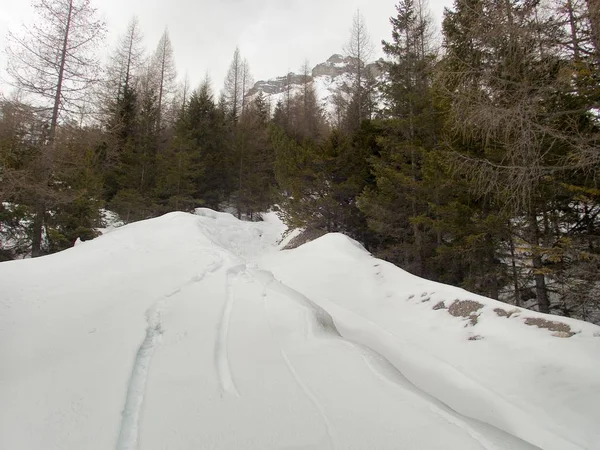 Inverno paisagem alpina para skitouring em stubaier alpes na Áustria — Fotografia de Stock