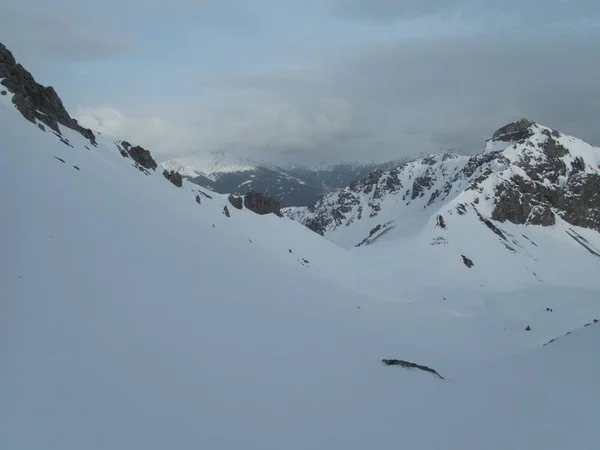 Χειμερινό αλπικό τοπίο για skitouring σε stubaier Άλπεις στην Αυστραλία — Φωτογραφία Αρχείου