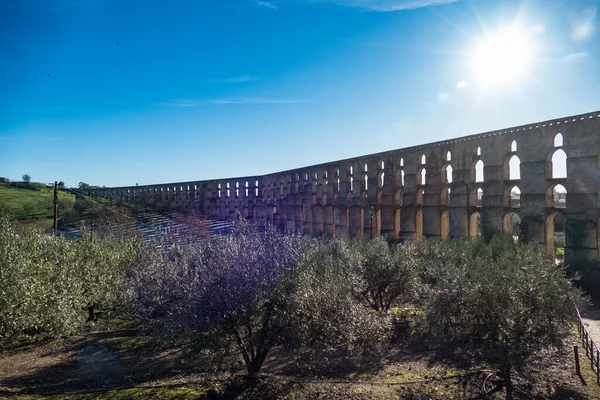 Amoreira aquaduct in elvas stad in portugal — Stockfoto