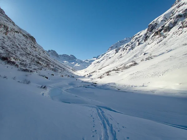 Skitouring paradise silvretta mountains in austria — Stock Photo, Image
