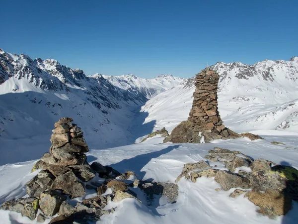 Skitouring paradise silvretta mountains in austria — 스톡 사진