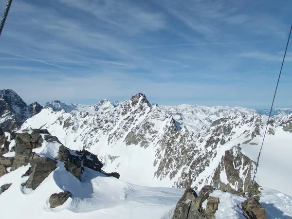 Skitouring paradise silvretta mountains in austria — стоковое фото