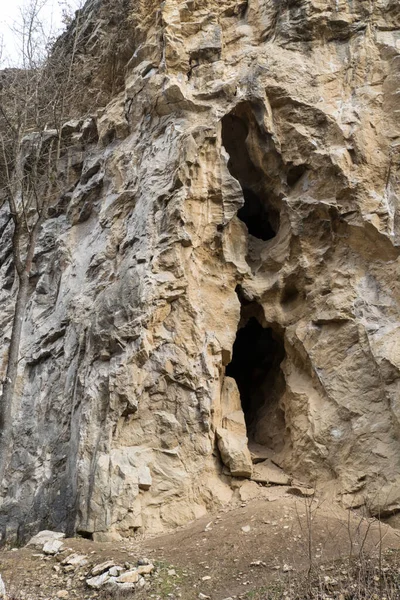 Entrée Une Grotte Calcaire Dans Parc Naturel Karstique Tchèque — Photo