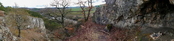 Eintritt Eine Kalksteinhöhle Tschechischen Karst Naturpark — Stockfoto