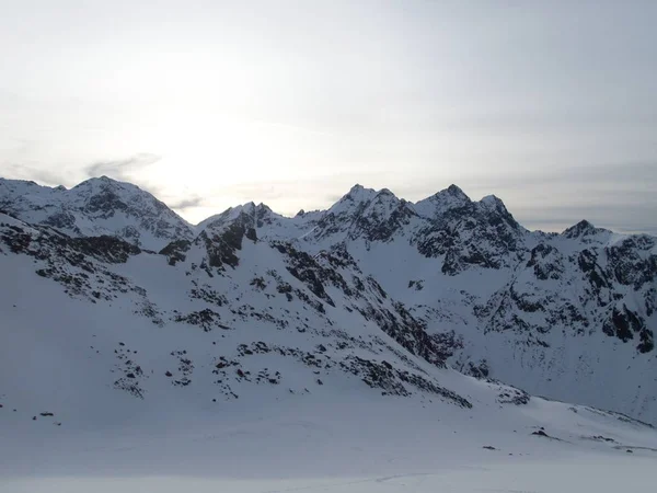 Wunderschöne Sonnige Winterlandschaft Zum Skitouren Kuhtai Österreich Otztaler Alpen — Stockfoto