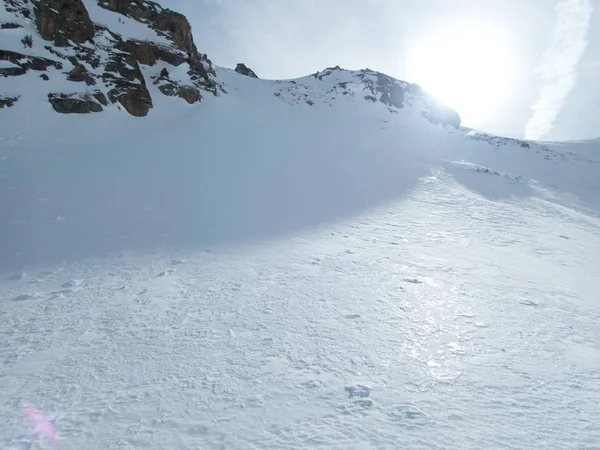 Prachtig Zonnig Winterlandschap Voor Skitouring Kuhtai Austria Otztal Alps — Stockfoto