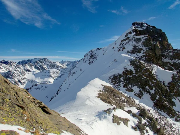 Hermoso Paisaje Invierno Soleado Para Skitouring Kuhtai Austria Otztal Alpes — Foto de Stock