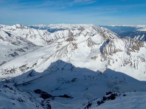 Beau Paysage Hiver Ensoleillé Pour Skier Dans Les Alpes Otztal — Photo