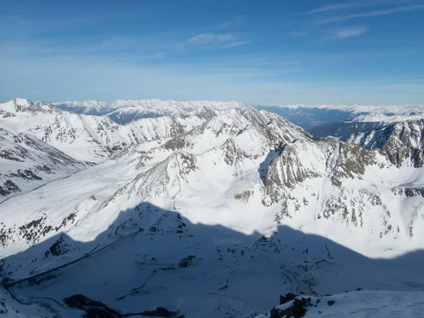 Hermoso Paisaje Invierno Soleado Para Skitouring Kuhtai Austria Otztal Alpes — Foto de Stock