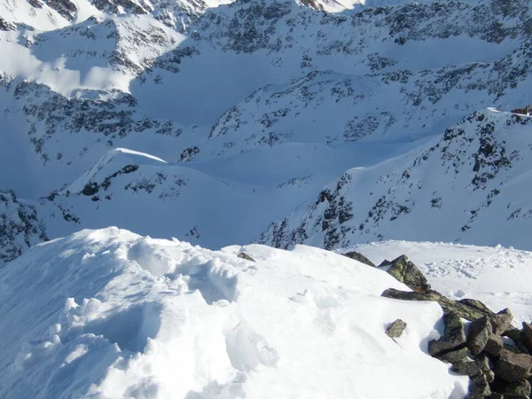 Kuhtai Austria Otztal Alplerde Sıçrayan Güzel Güneşli Kış Manzarası — Stok fotoğraf