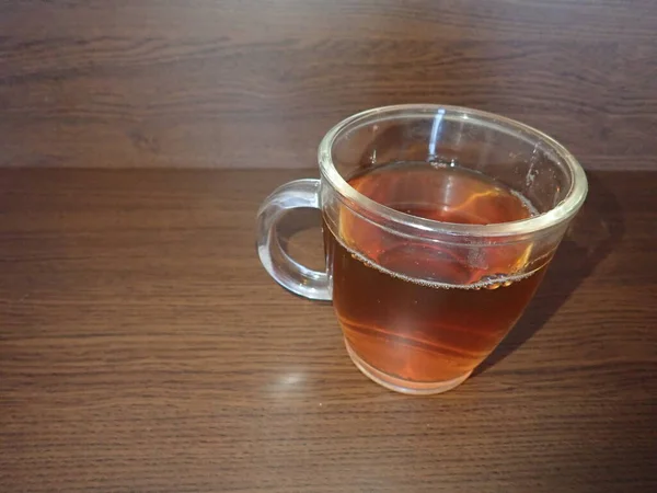 Einfach Servierten Heißen Tee Einer Glasschale — Stockfoto