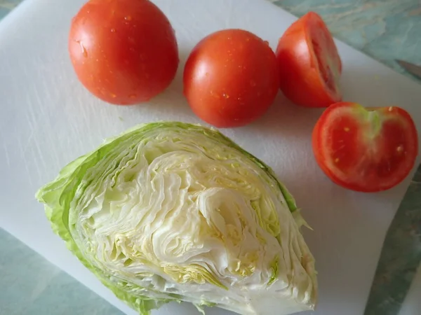 Verdure Sane Fresche Insalata Tagliere — Foto Stock