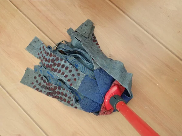 Household Cleaning Wooden Floor Mop — Stock Photo, Image