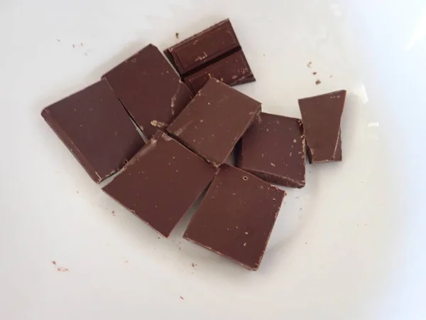 Processus Préparation Maison Gâteau Chocolat Sucré Dans Cuisine — Photo