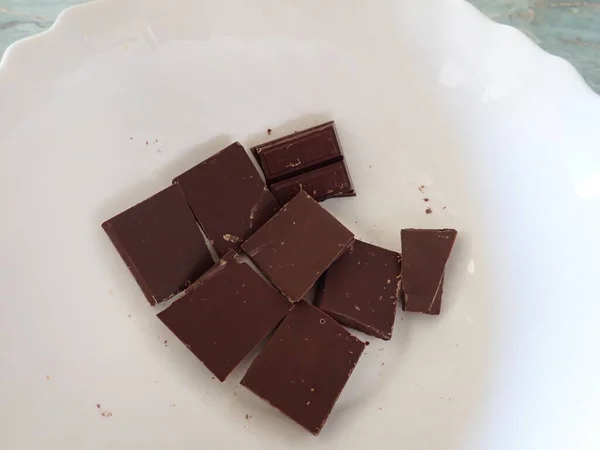 Процесс Приготовления Домашнего Шоколадного Торта Кухне — стоковое фото