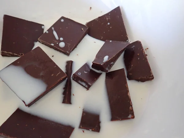 Prozess Der Hausgemachten Herstellung Von Süßem Schokoladenkuchen Der Küche — Stockfoto