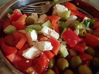 Taze sebzelerden yapılmış bir Balkan Sadad 'ın ev yapımı mutfağı