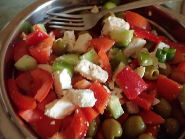 Taze sebzelerden yapılmış bir Balkan Sadad 'ın ev yapımı mutfağı