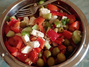 Taze sebzelerden yapılmış bir Balkan Sadad 'ın ev yapımı mutfağı