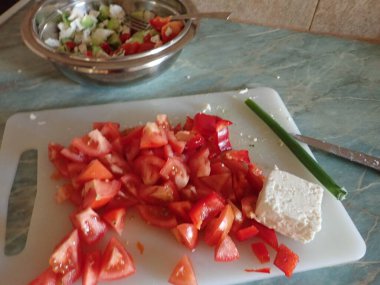 Taze sebzelerden yapılmış bir Balkan Sadad 'ın ev yapımı mutfağı