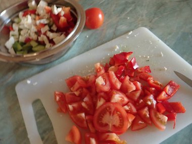 Taze sebzelerden yapılmış bir Balkan Sadad 'ın ev yapımı mutfağı