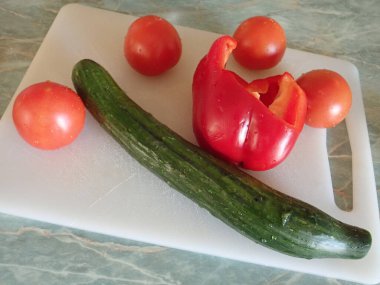 Taze sebzelerden yapılmış bir Balkan Sadad 'ın ev yapımı mutfağı