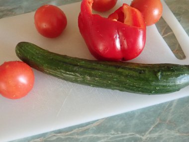 Taze sebzelerden yapılmış bir Balkan Sadad 'ın ev yapımı mutfağı