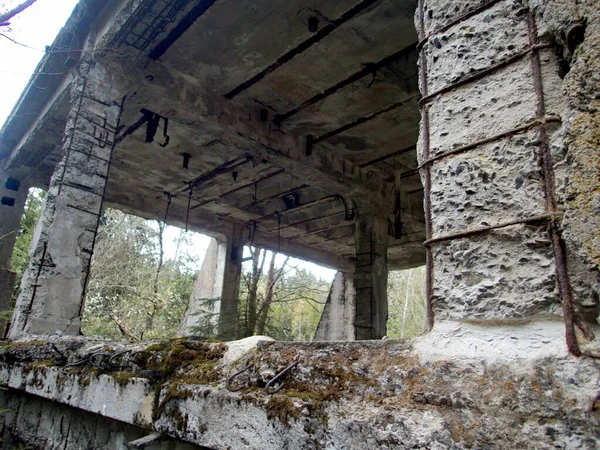 Abandoned Concrete Ruin Old Tin Mine Ore Mountains Czech Republic — Stock Photo, Image