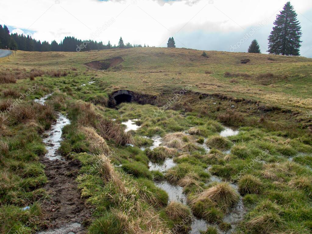 natural landscape in chech ore mountains in western bohemia