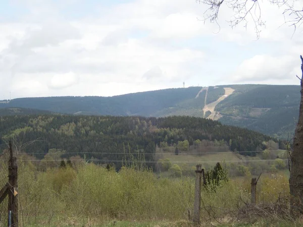 Krajobraz Naturalny Górach Rudy Zachodnich Czechach — Zdjęcie stockowe