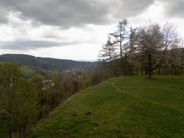 Paesaggio Naturale Nelle Montagne Minerale Chech Nella Boemia Occidentale — Foto Stock
