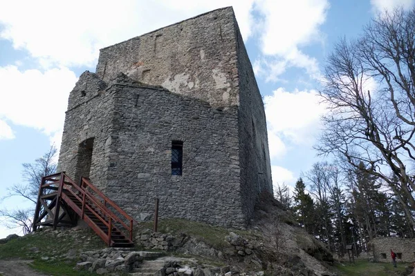 Kända Vitkuv Hradek Slott Ruin Sumava Södra Bohemien — Stockfoto