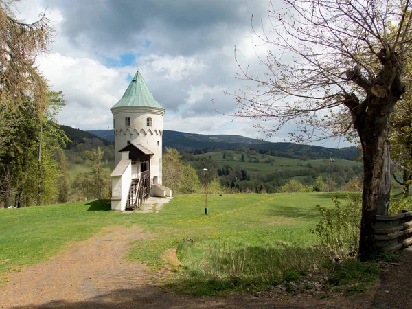 Freudenstein Şato Kulesi Jachymov Batı Bohemya Cevheri Dağları — Stok fotoğraf