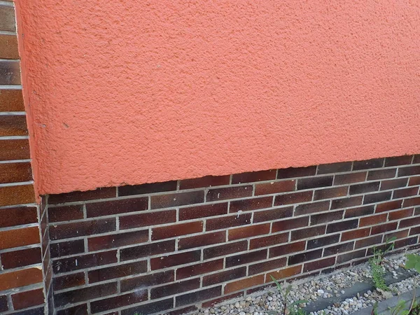 Textura Tijolo Telha Marrom Uma Parede Vermelha Uma Casa — Fotografia de Stock