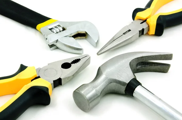 Kit de herramientas de martillo, retorsión ajustable y alicates —  Fotos de Stock