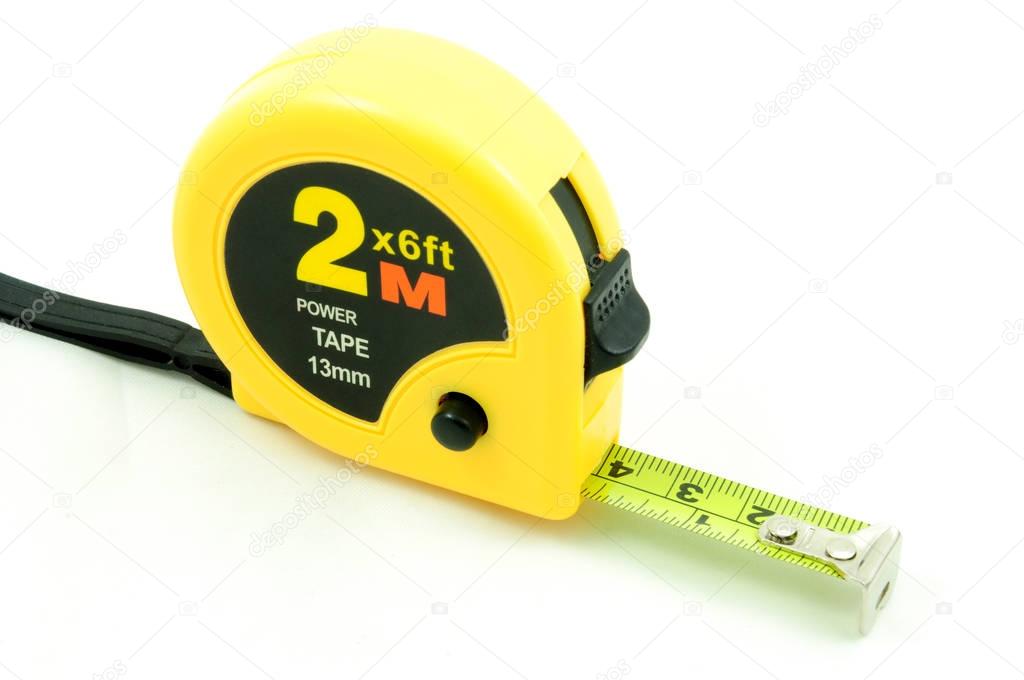 Yellow-Black measure tool isolated on white background