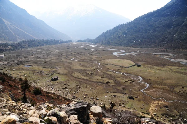Vista panorâmica de Chopta Valley, North Sikkim, Índia — Fotografia de Stock
